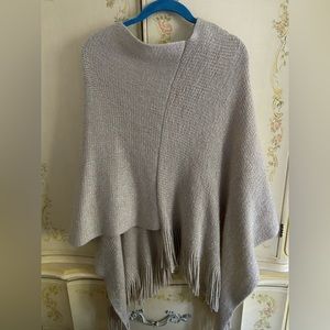Gorgeous gold sparkly threaded beige poncho